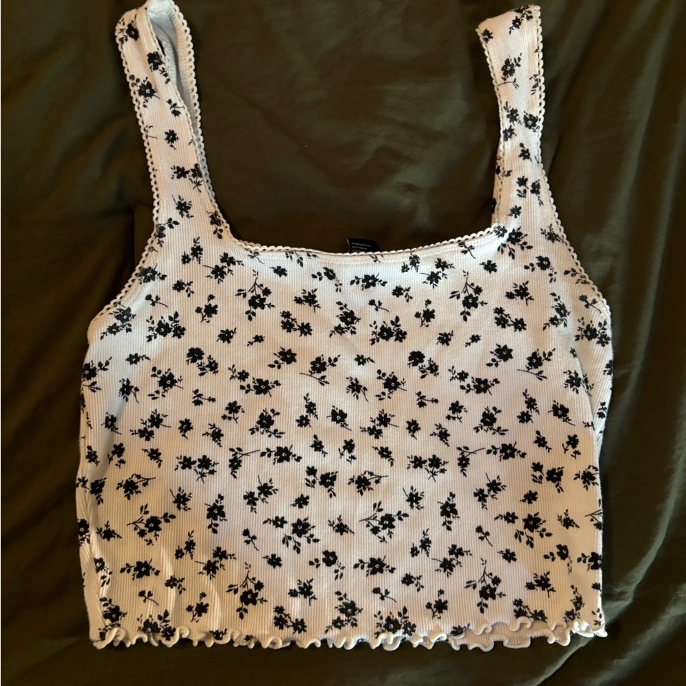 White Floral Tank Top - Picture 1 of 3